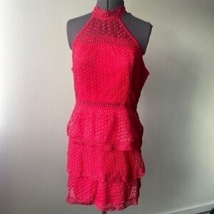 NWT AX dress red lace size 14